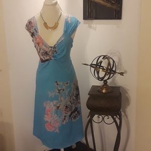 Nobrand Woman' casual dress Sky blue floral